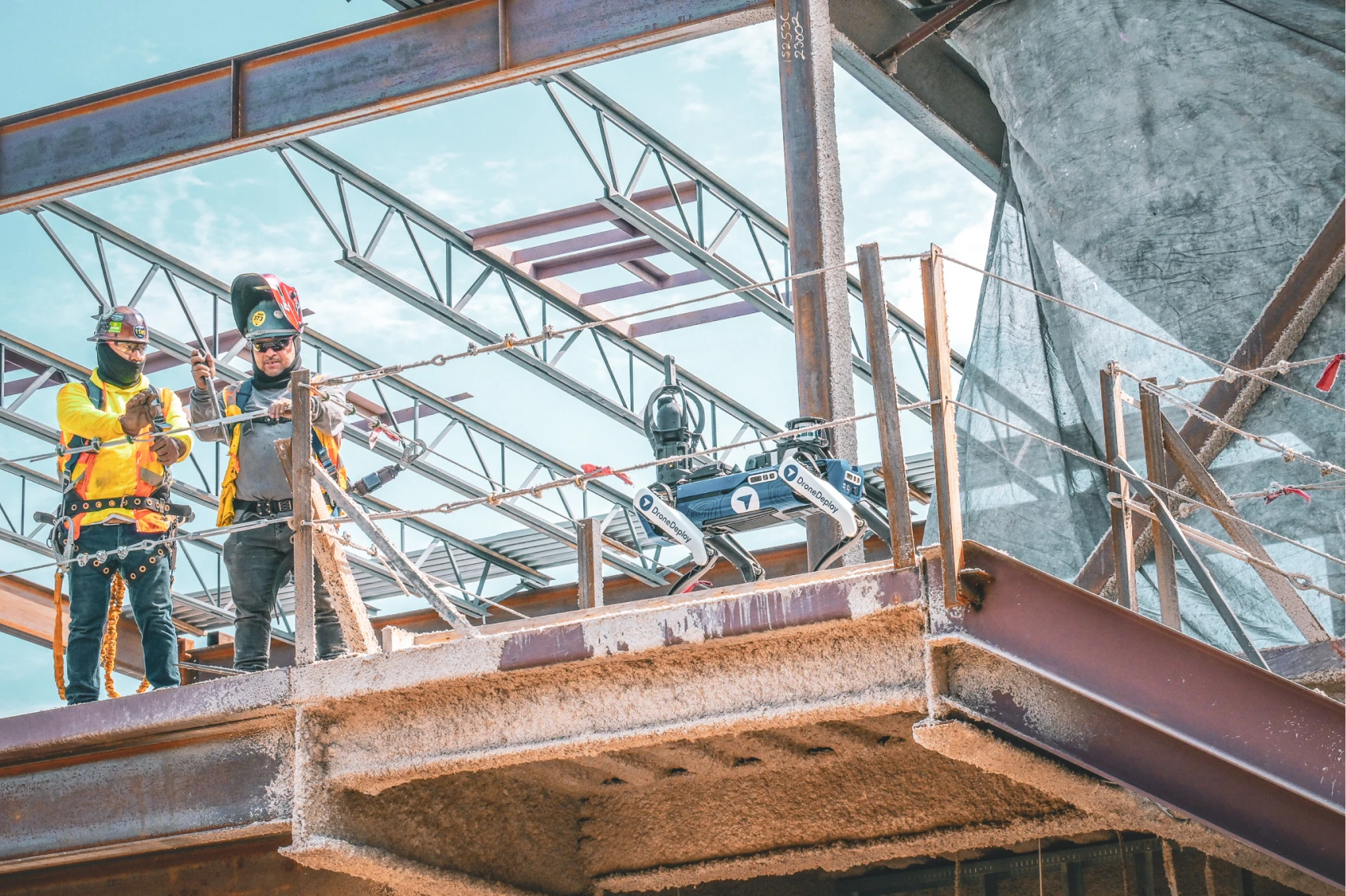 robot walking a jobsite