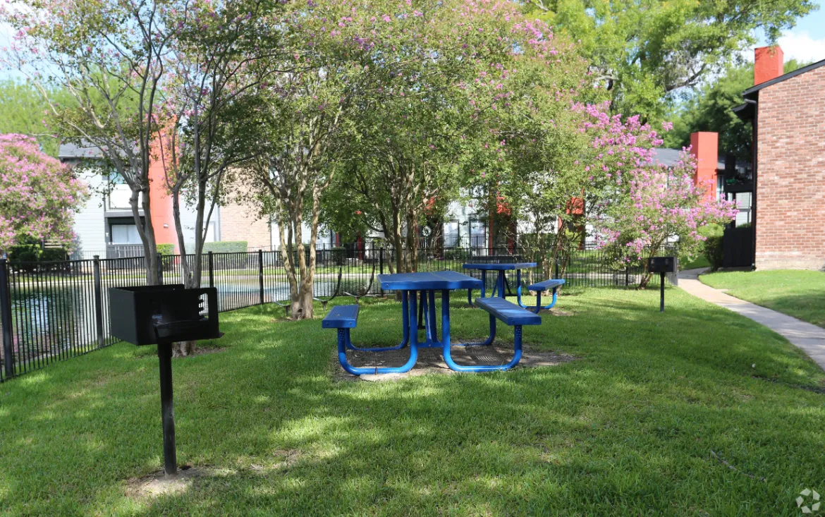 picnic area with bbq grill