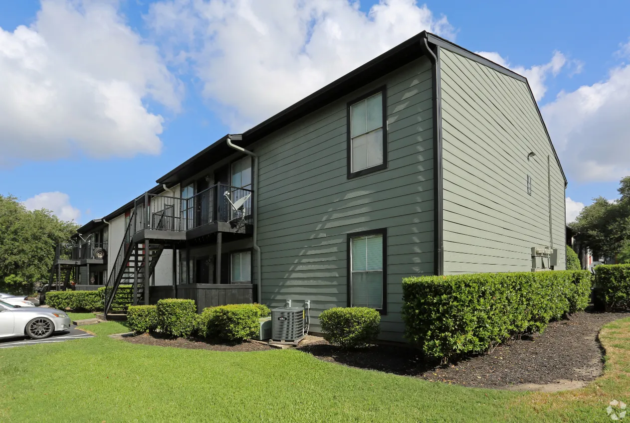 exterior view of apartments with greenery