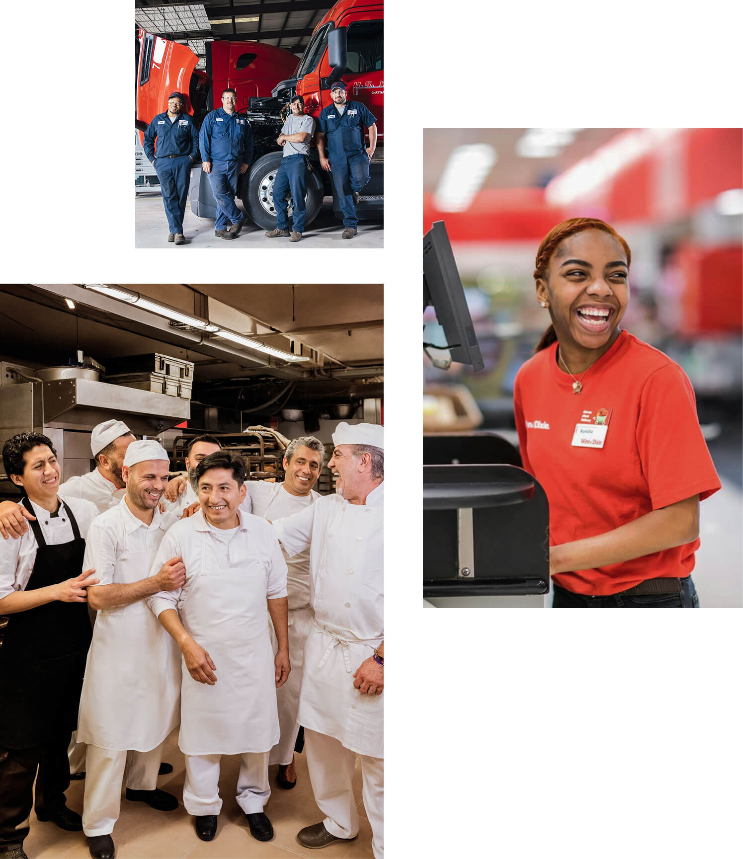 Collage-style graphic showing branded career and workplace webpages alongside diverse employees holding signs about supportive and flexible workplace culture, with Great Place To Work certification and award badges displayed.
