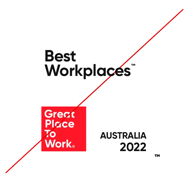 Best Workplaces logo with Great Place to Work certification badge in red square.