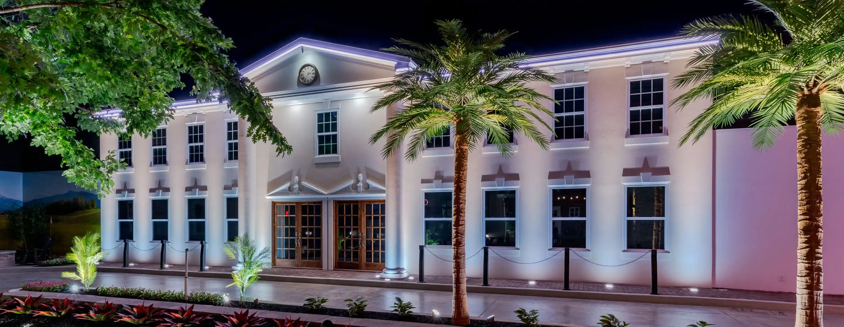 : "Holiday lighting display showcasing vibrant, colorful lights on a home, creating a festive and welcoming atmosphere for the holiday season.