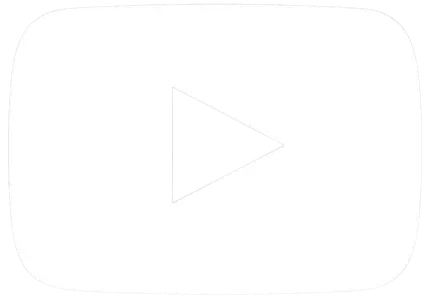 YouTube play button icon with rounded rectangle and right-pointing triangle.