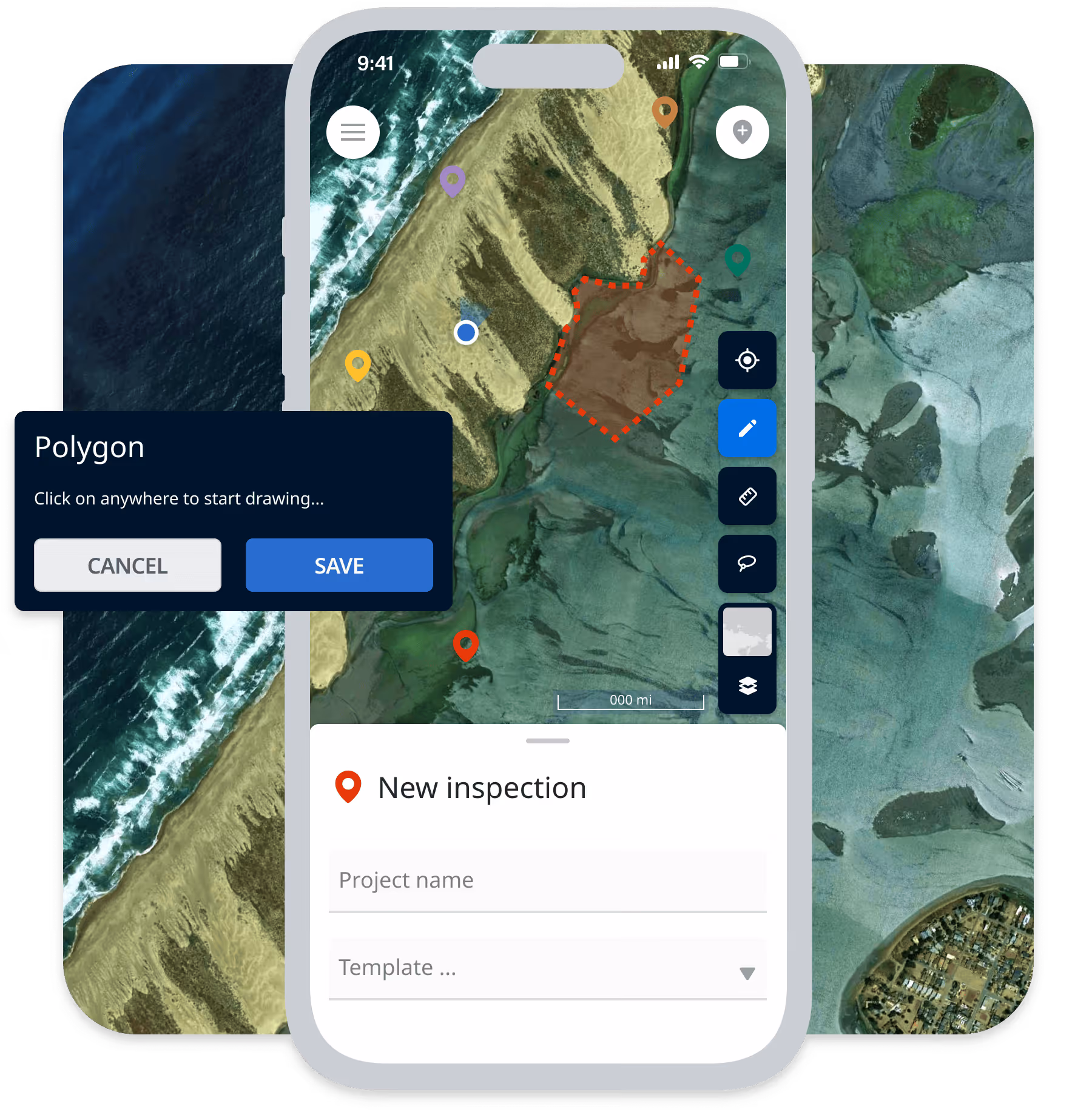 Matidor mobile custom form with a GPS tagged site photo, timestamp, and location coordinates for compliance documentation.