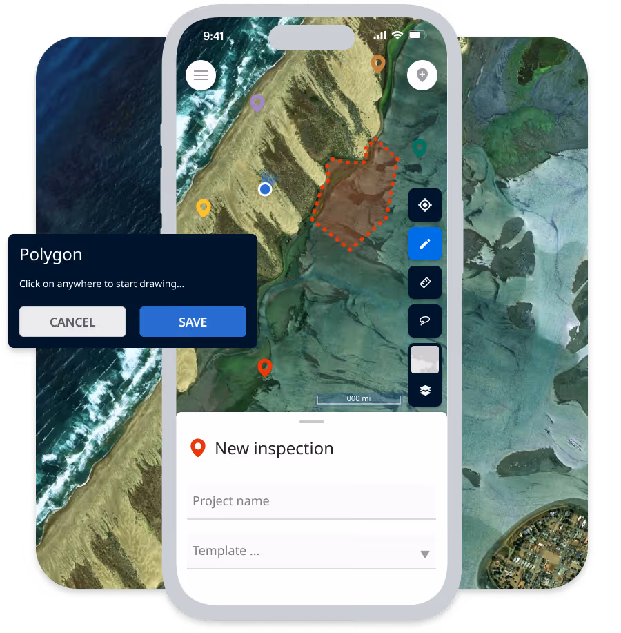 Matidor GIS map showing distributed assets with multiple layers such as service areas, jurisdictions, and operational zones.