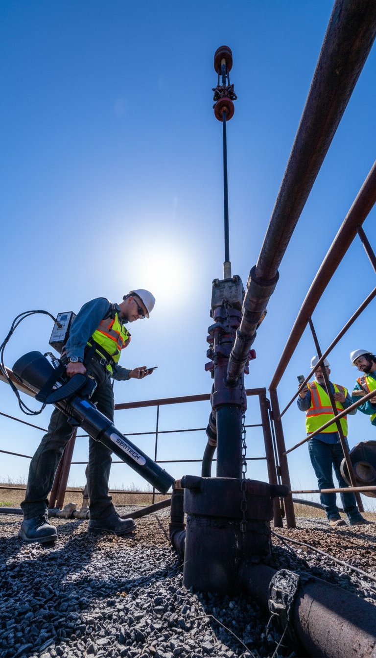 Oil and gas wellsite representing Matidor oil and gas project management solution