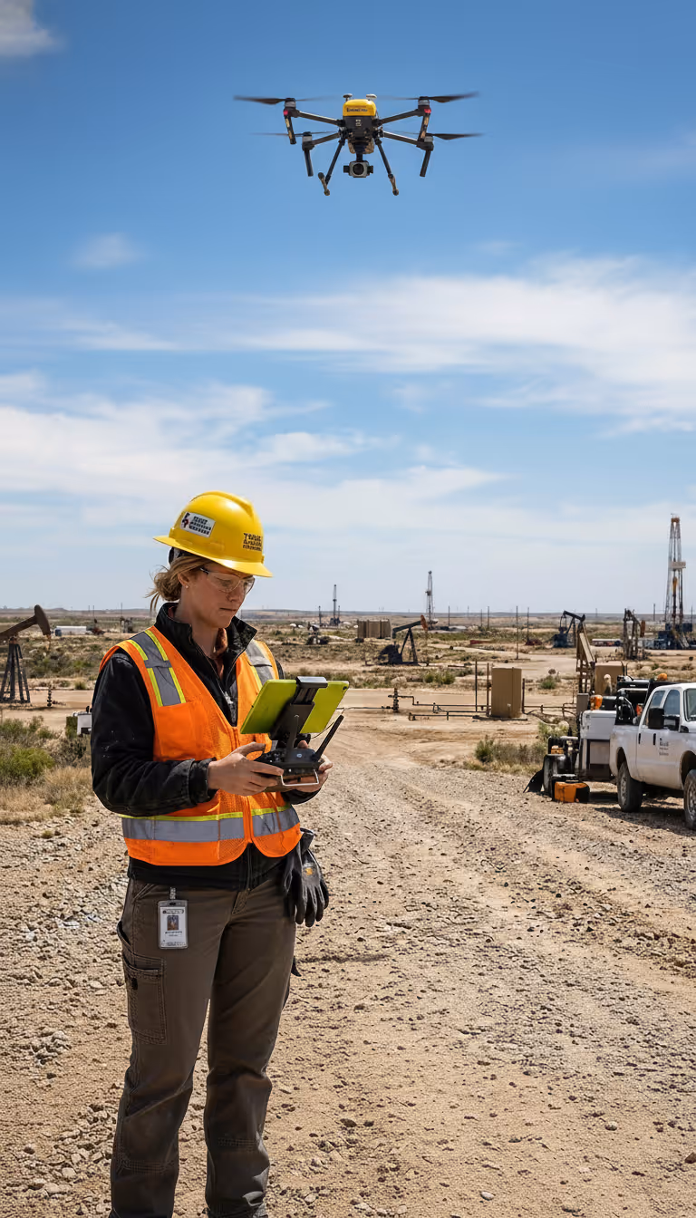 Oil and gas wellsite representing Matidor oil and gas project management solution