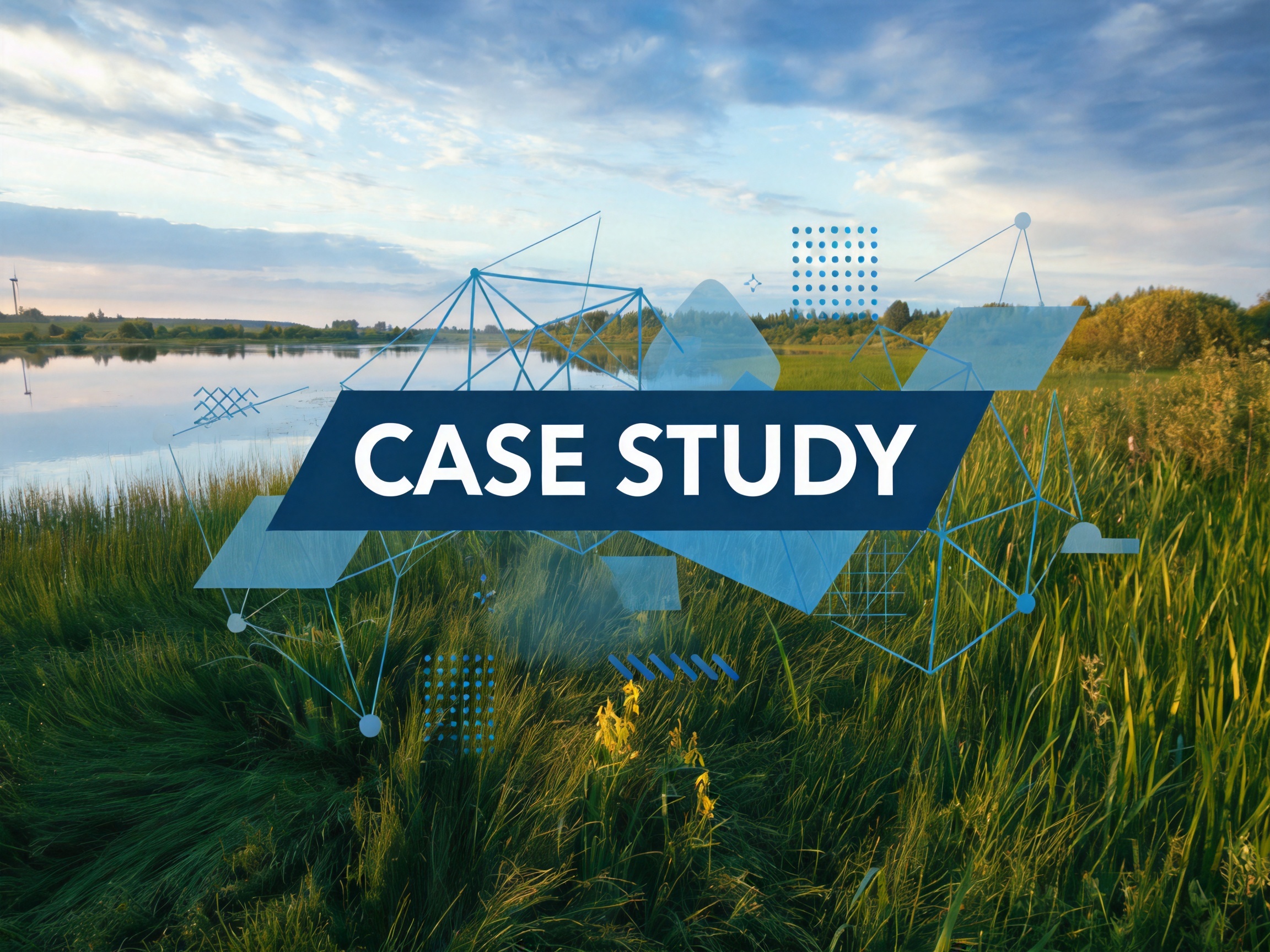 Wetland and grassland field site at golden hour used as the cover image for a Matidor Earthmaster Environmental Consulting project and budget management case study.
