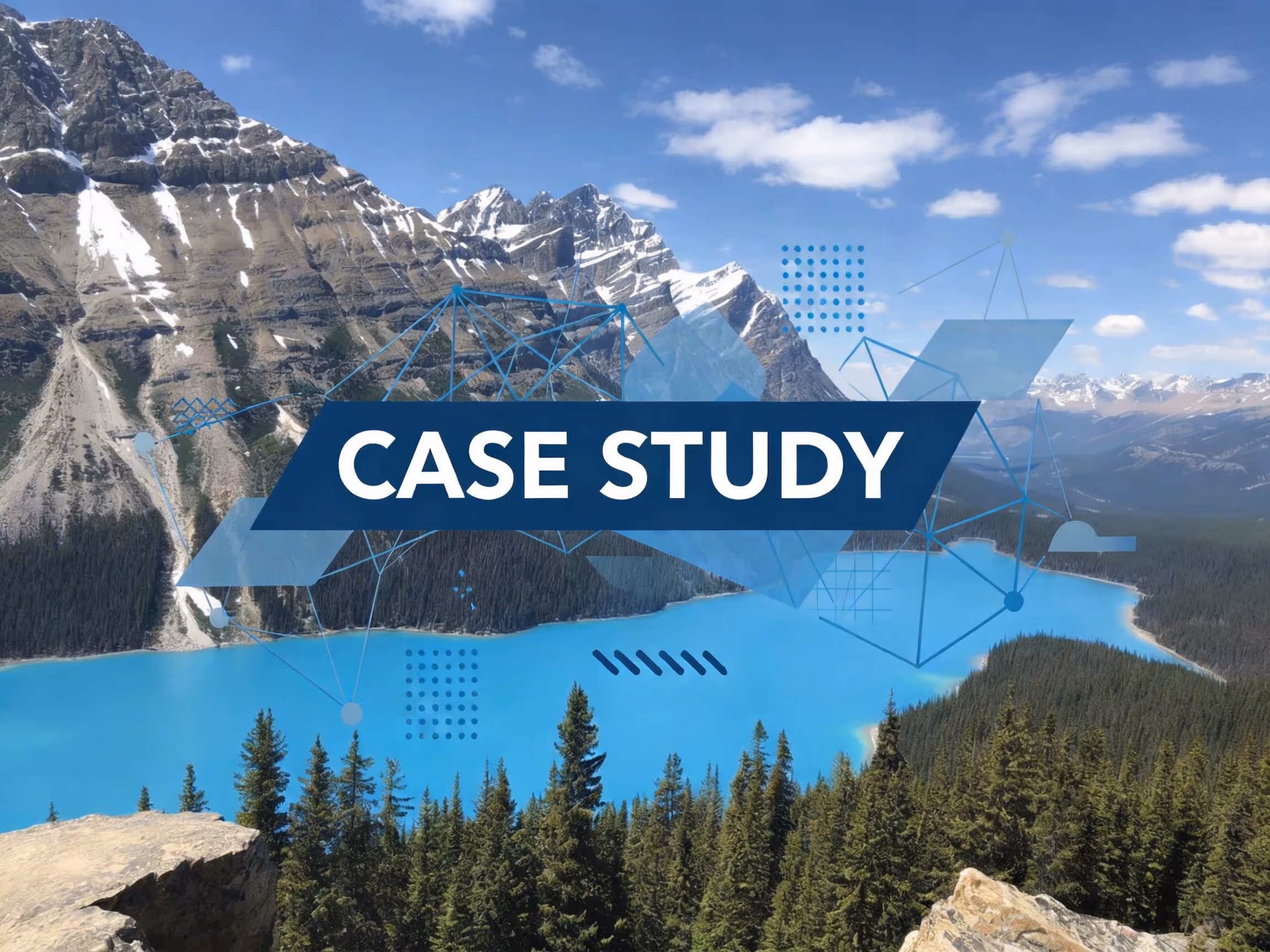 Aerial view of Peyto Lake in the Canadian Rockies used as the cover image for a Matidor field operations case study.