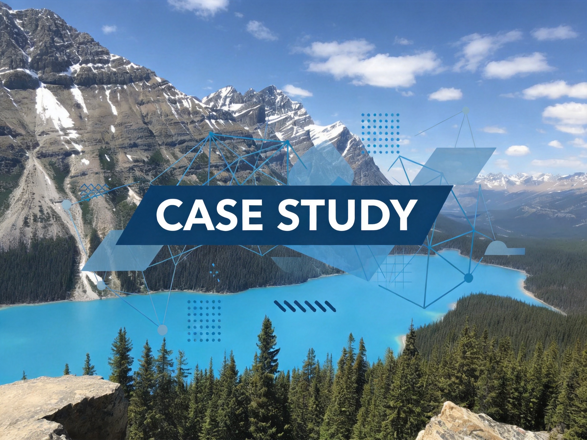 Aerial view of Peyto Lake in the Canadian Rockies used as the cover image for a Matidor field operations case study.