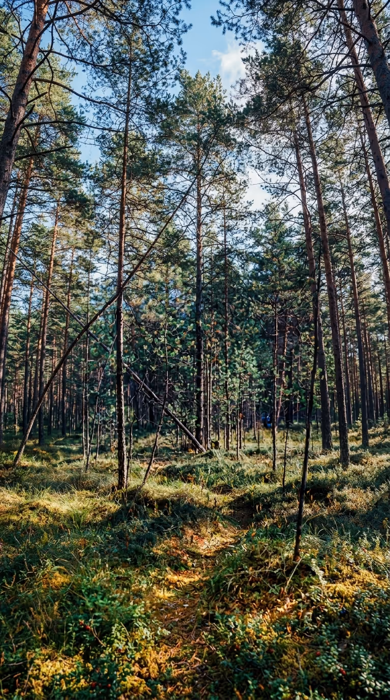 Conifer forest corridor used for utility and pipeline right-of-way vegetation management and compliance inspection programs