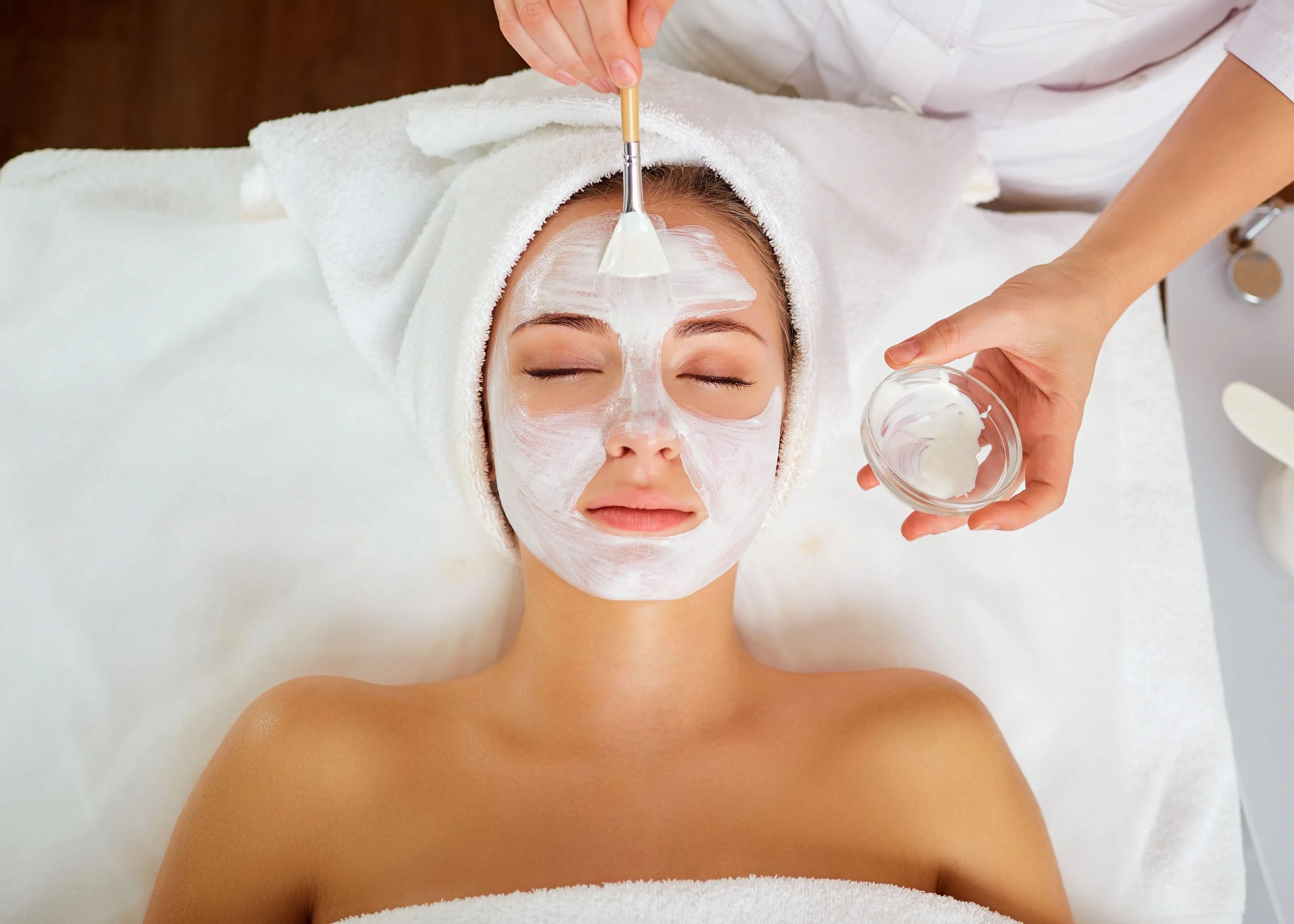 A woman getting a facial