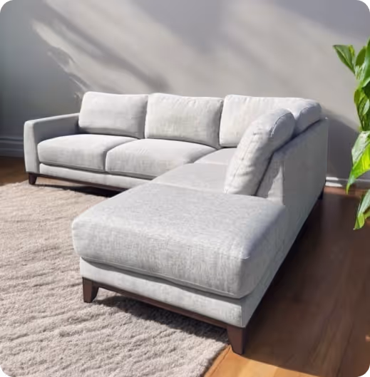 Couch in a light-filled living room