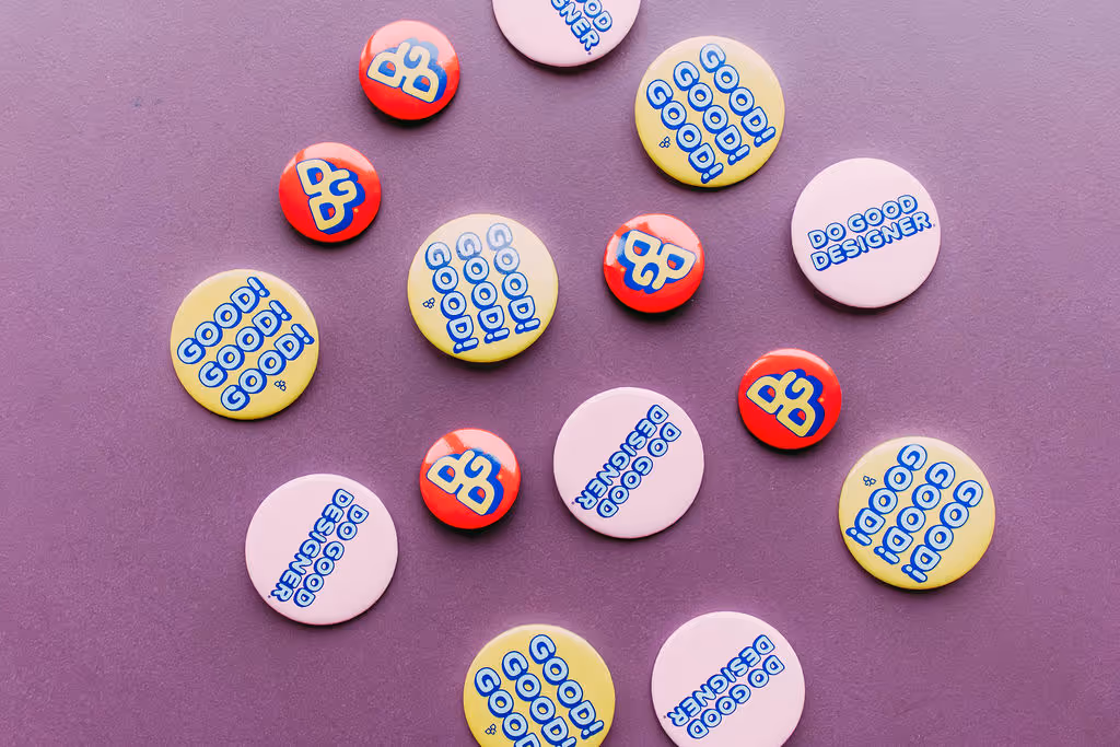 Custom buttons and pins for a business