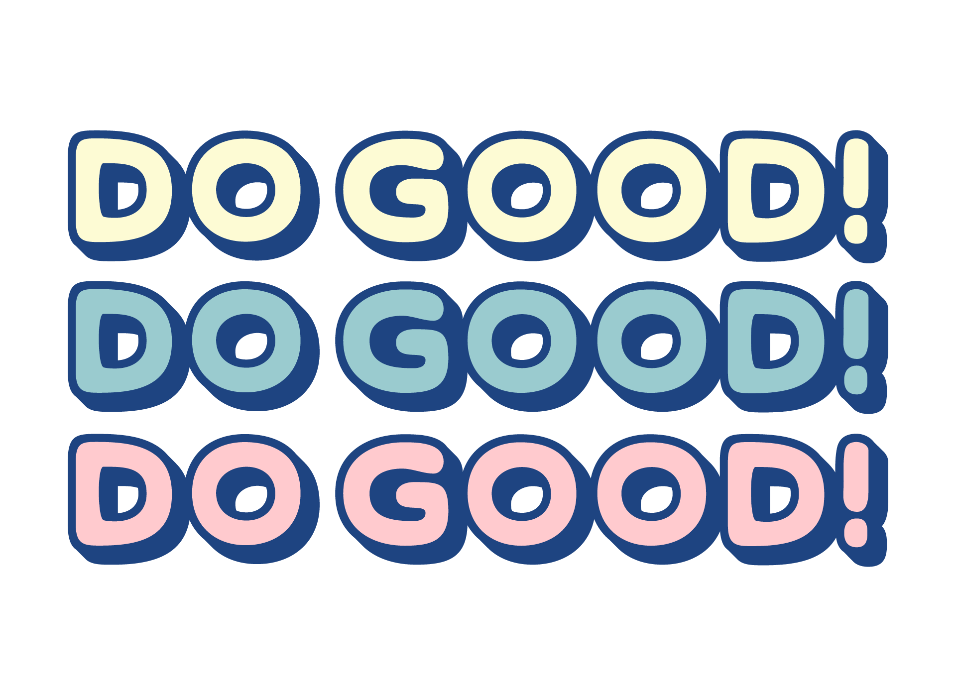 Do Good Designer repeating wordmark pattern graphic