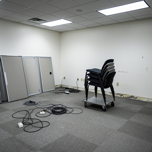 Empty office space during lease transition moveout