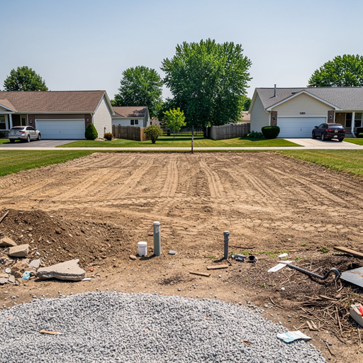Cleared lot after mobile home demolition