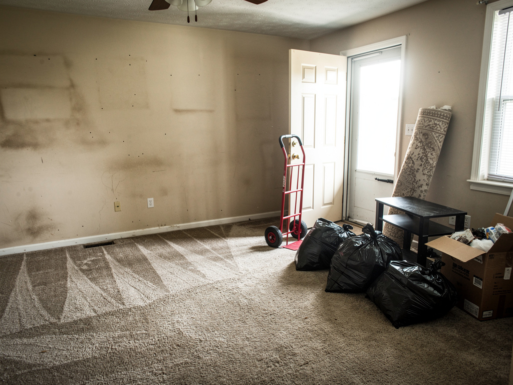 Apartment being cleared after tenant move-out
