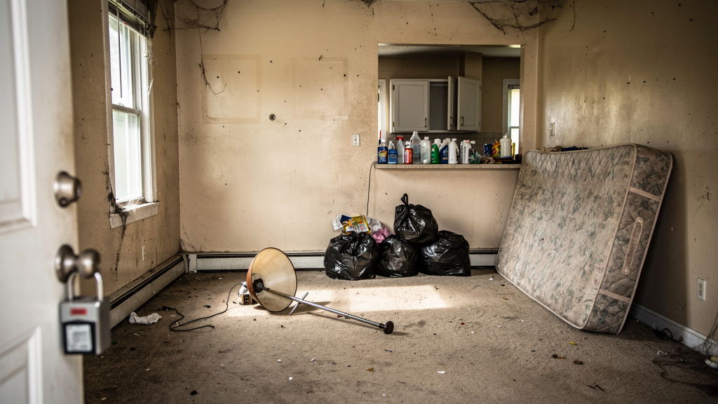 Vacant foreclosure property ready for cleanout in Columbus Ohio