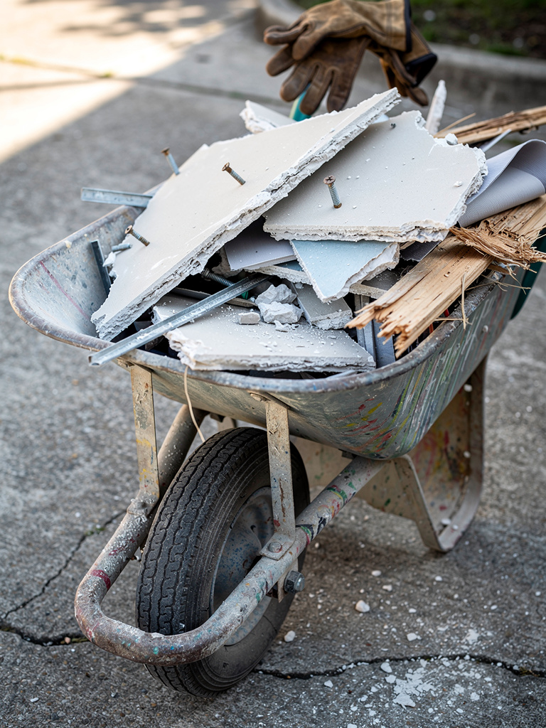 Renovation debris close-up