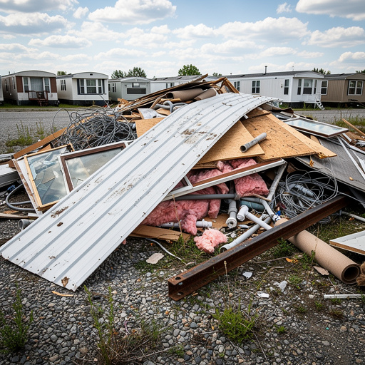 Home demolition debris and materials
