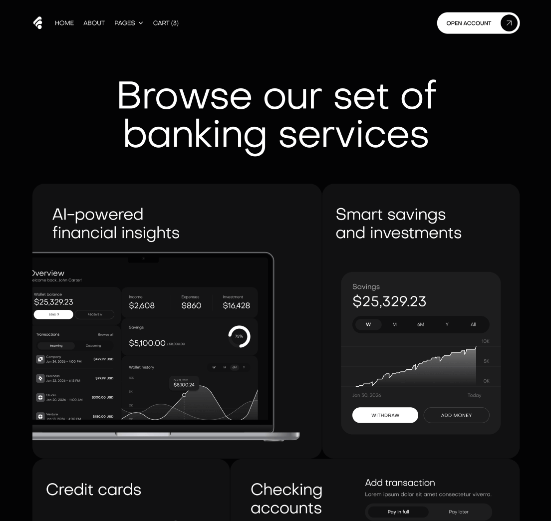 Creditflow - Features Page - Bank Webflow Template | BRIX Templates
