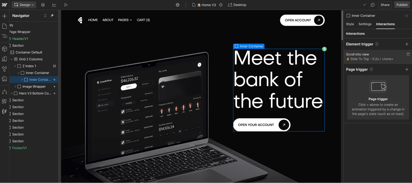 Animations - Creditflow Webflow Template | BRIX Templates