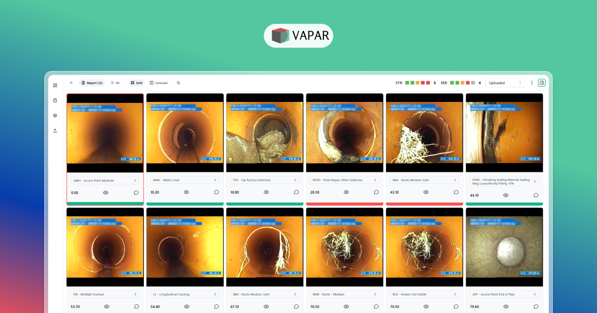 CCTV Pipe Inspection Software Powered with AI | Vapar