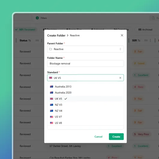 UI elements showing colder creation