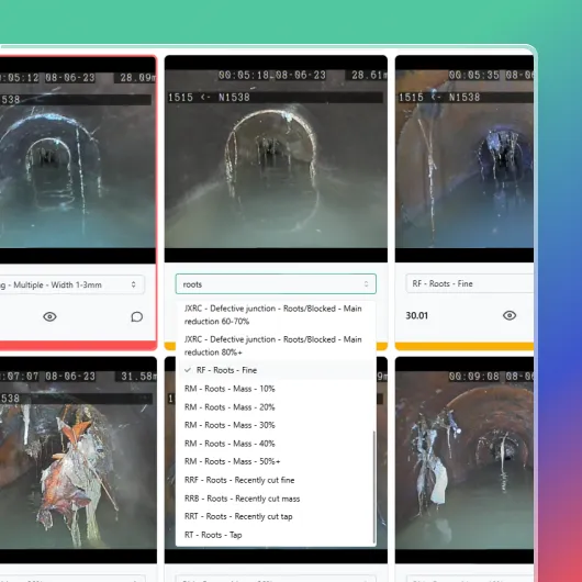 Vapar AI dashboard showing editing a defect detected by AI