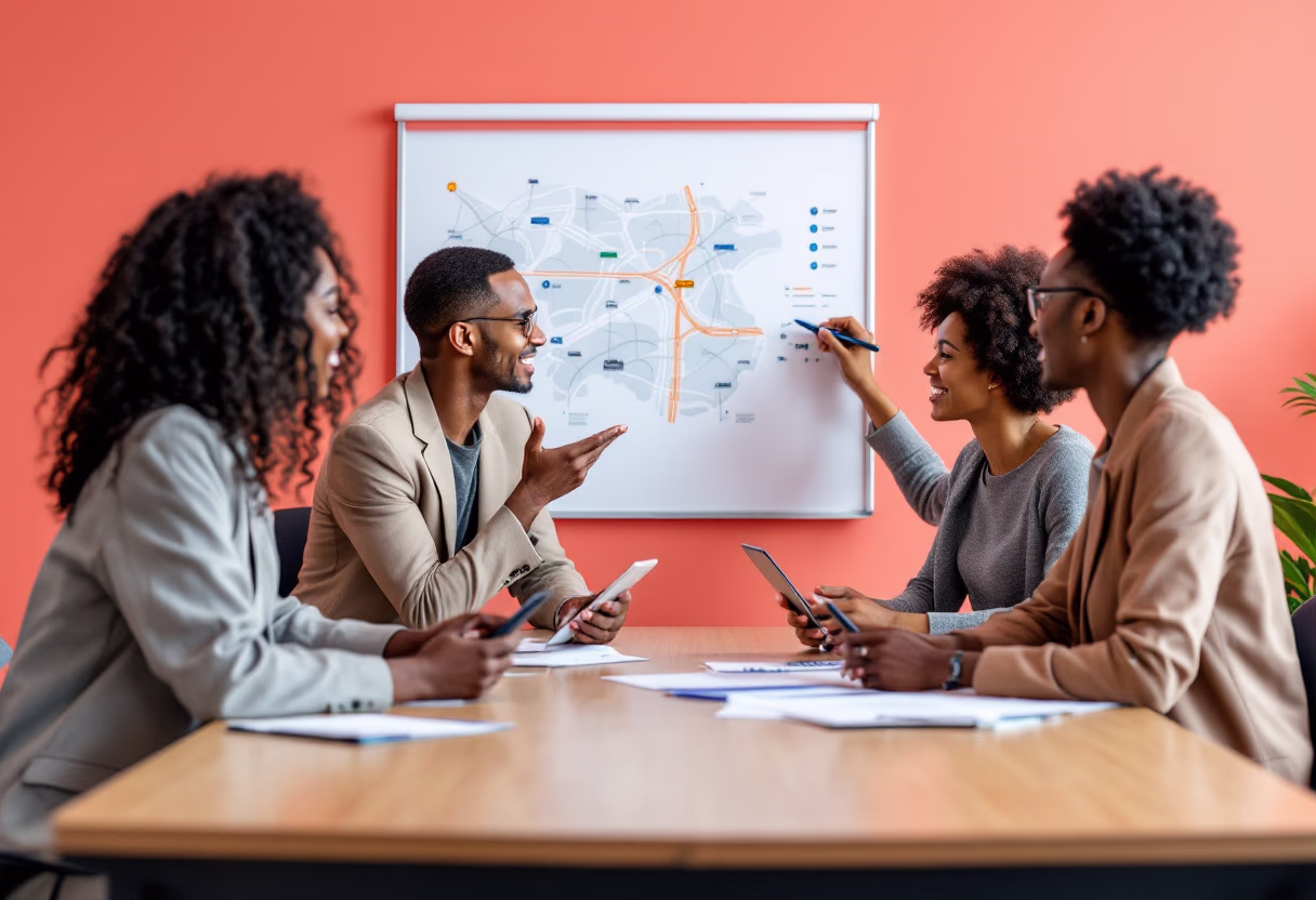 image of an office collaboration scene (for a mobility and transportation)