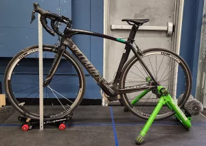 measuring bike on the ground