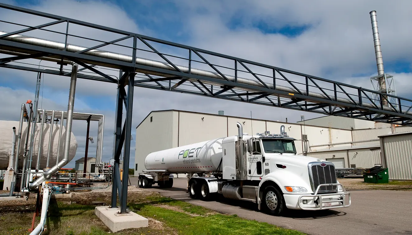 Bioethanol loadout at a POET bioprocessing facility.