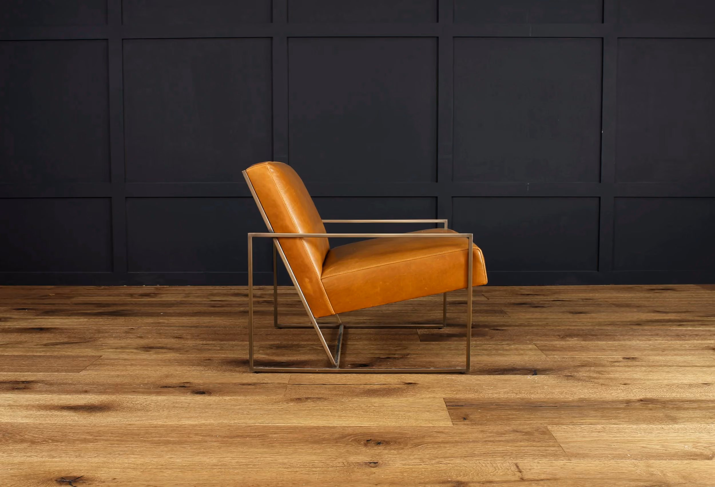 Float leather chair side