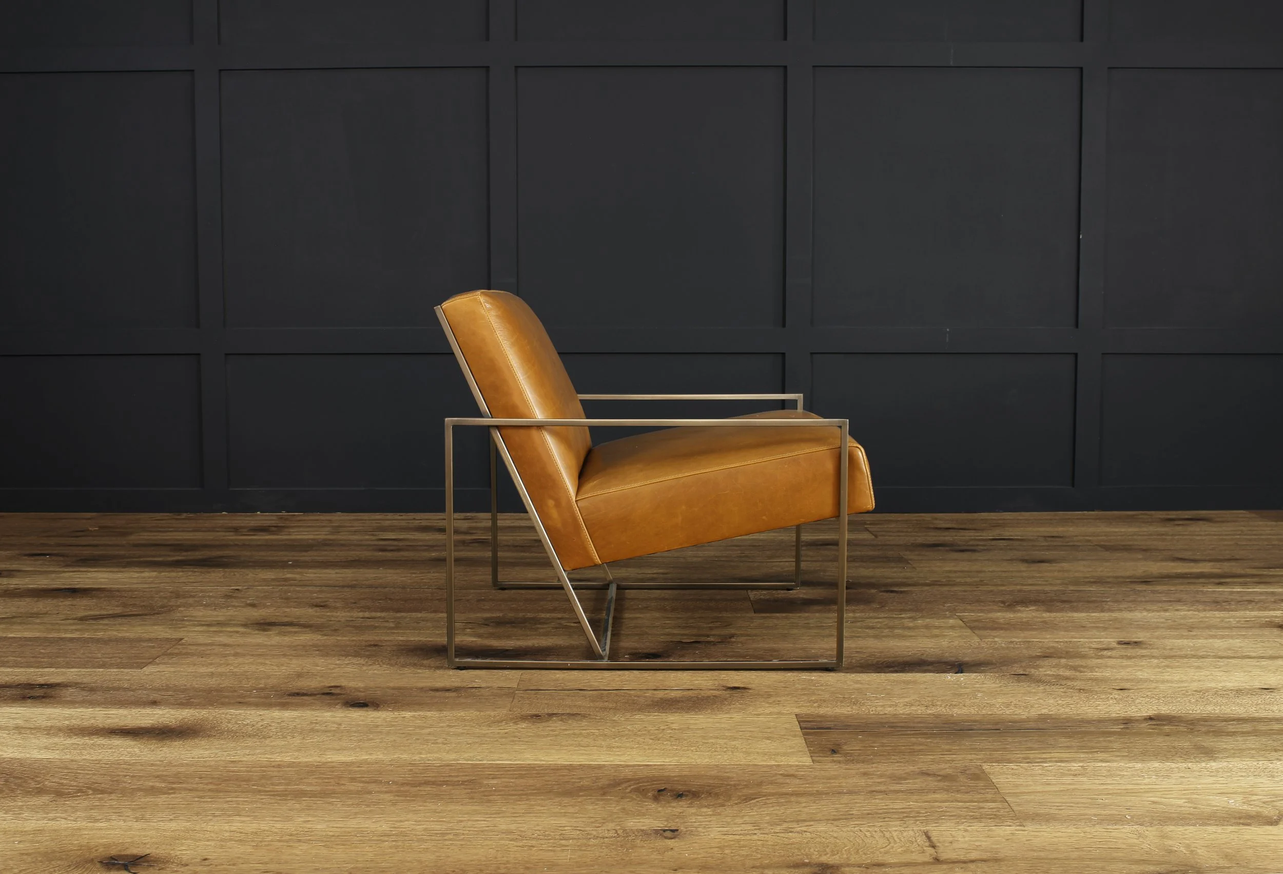 Float leather chair side