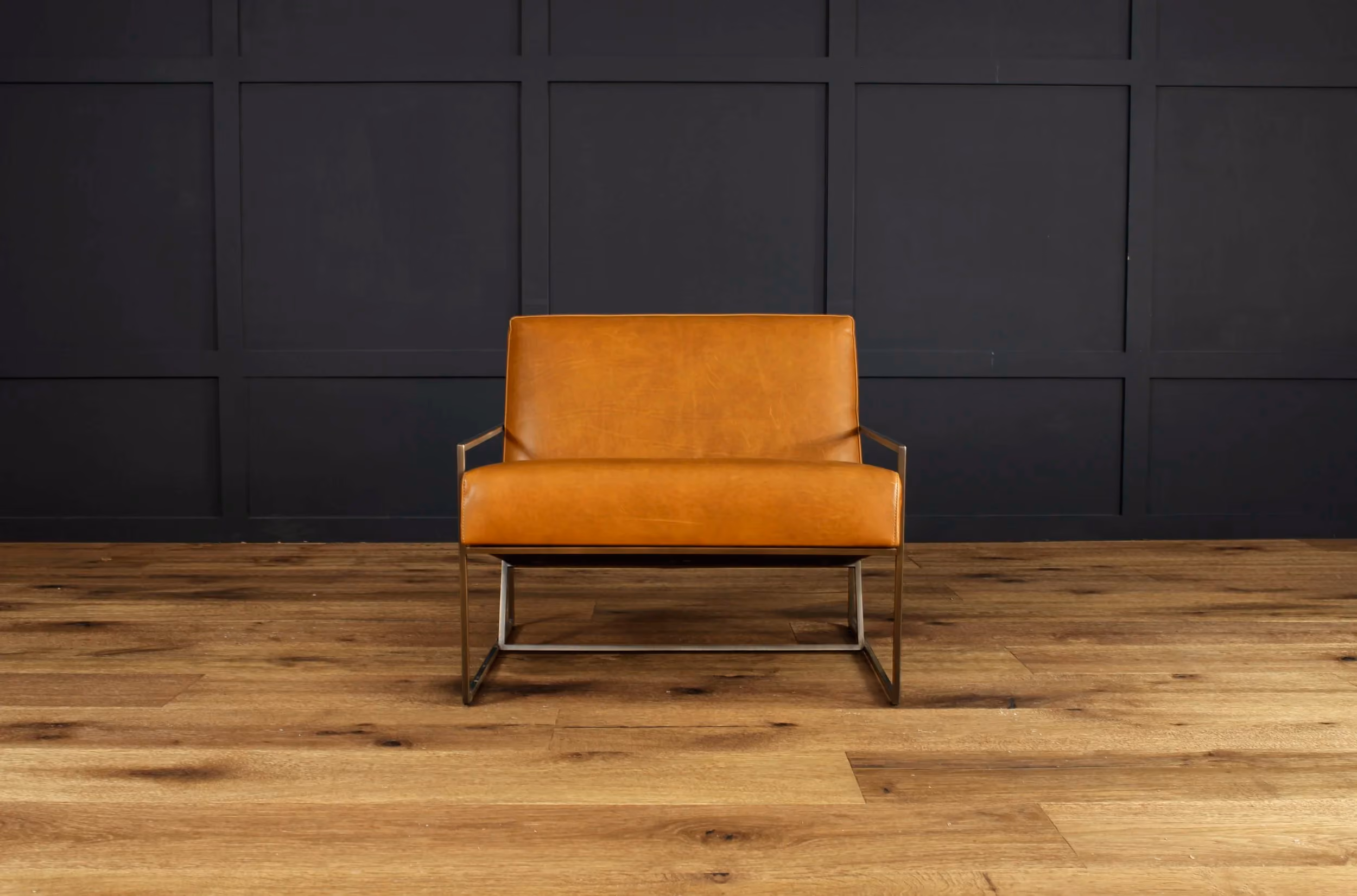 Float leather chair front