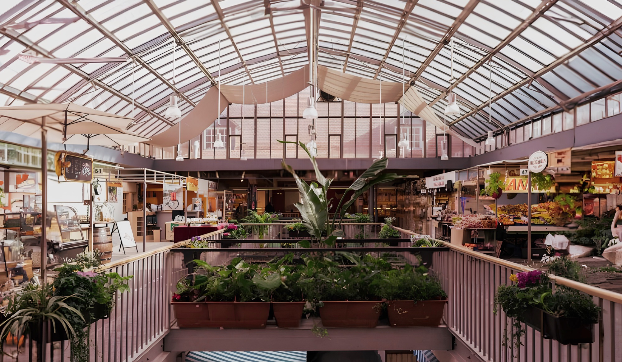 Marktstände in der Kasseler Markthalle
