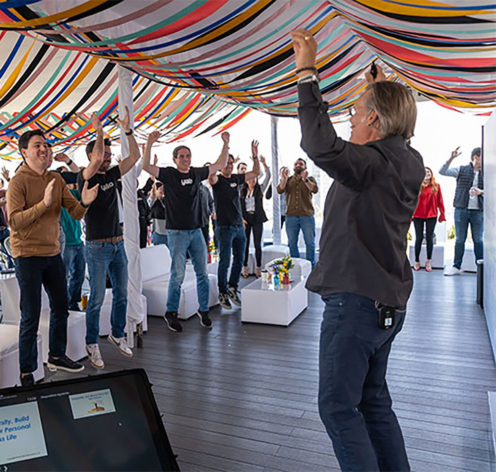 Rob Swymer speaking to the Yalo team in Mexico