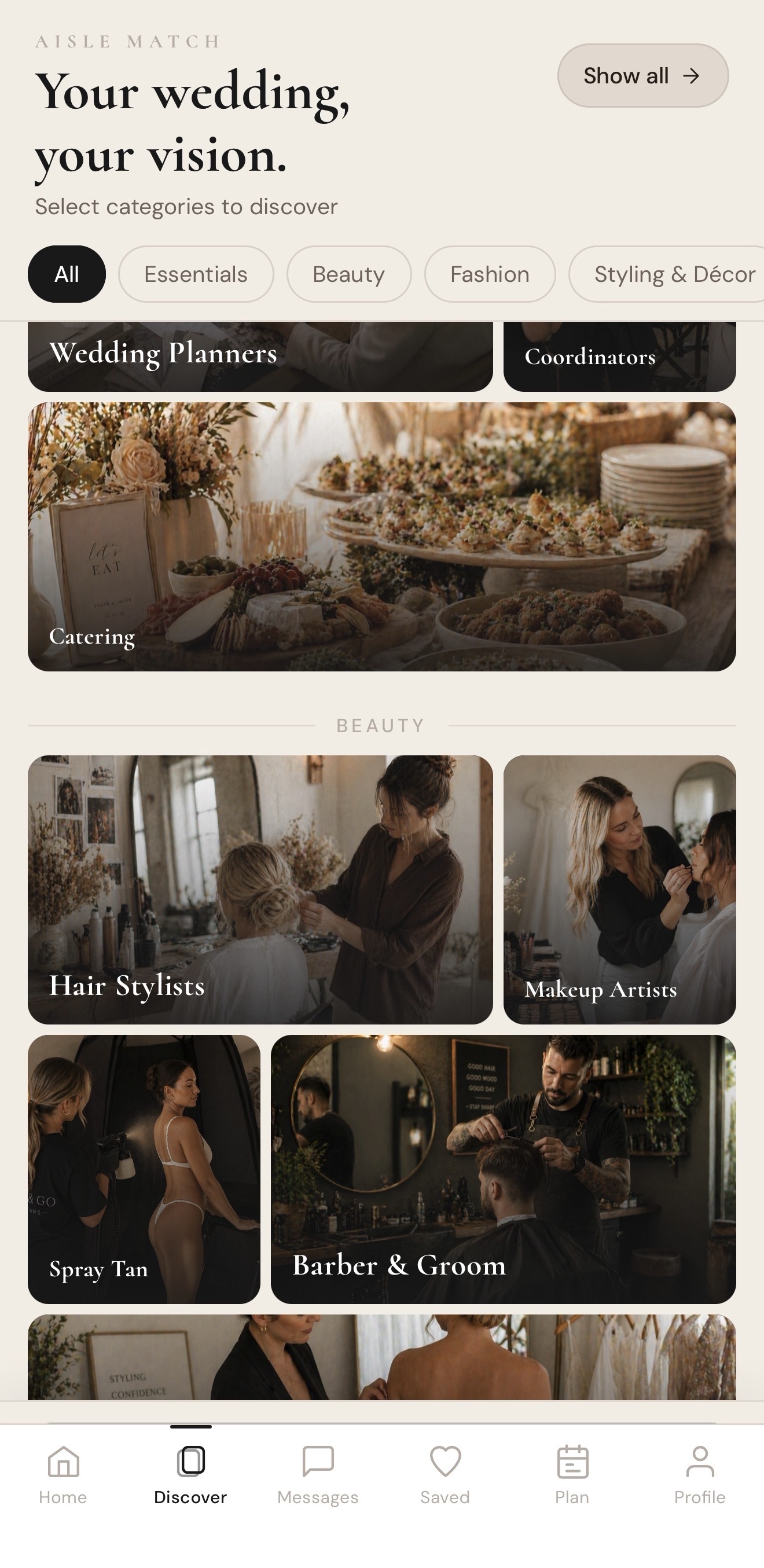 Category picker screen