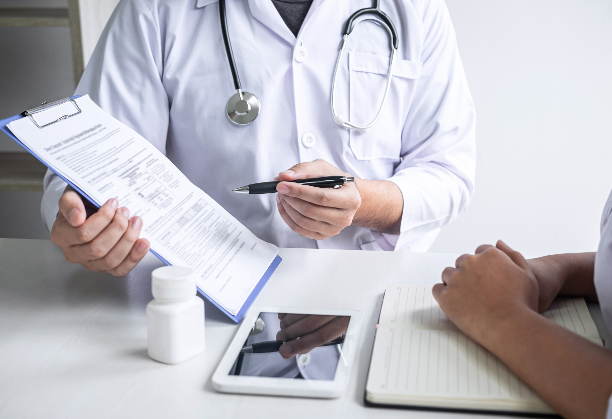 image of a vet writing notes
