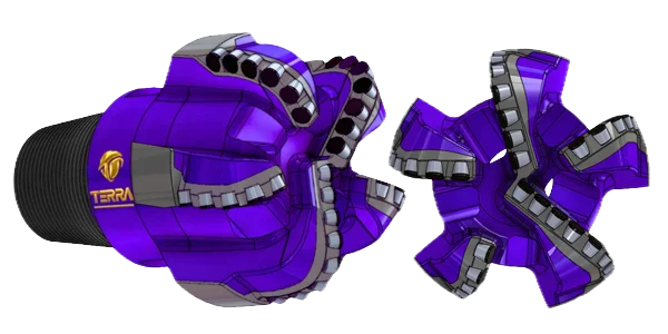 Terra Rock Bit company logo with stylized letter T and text in purple.