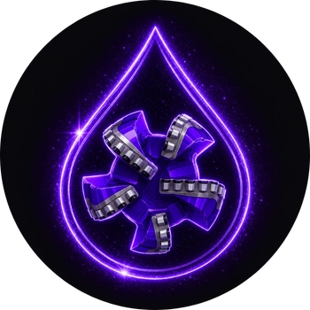 Glowing purple shield with a checkmark in the center symbolizing security and protection.