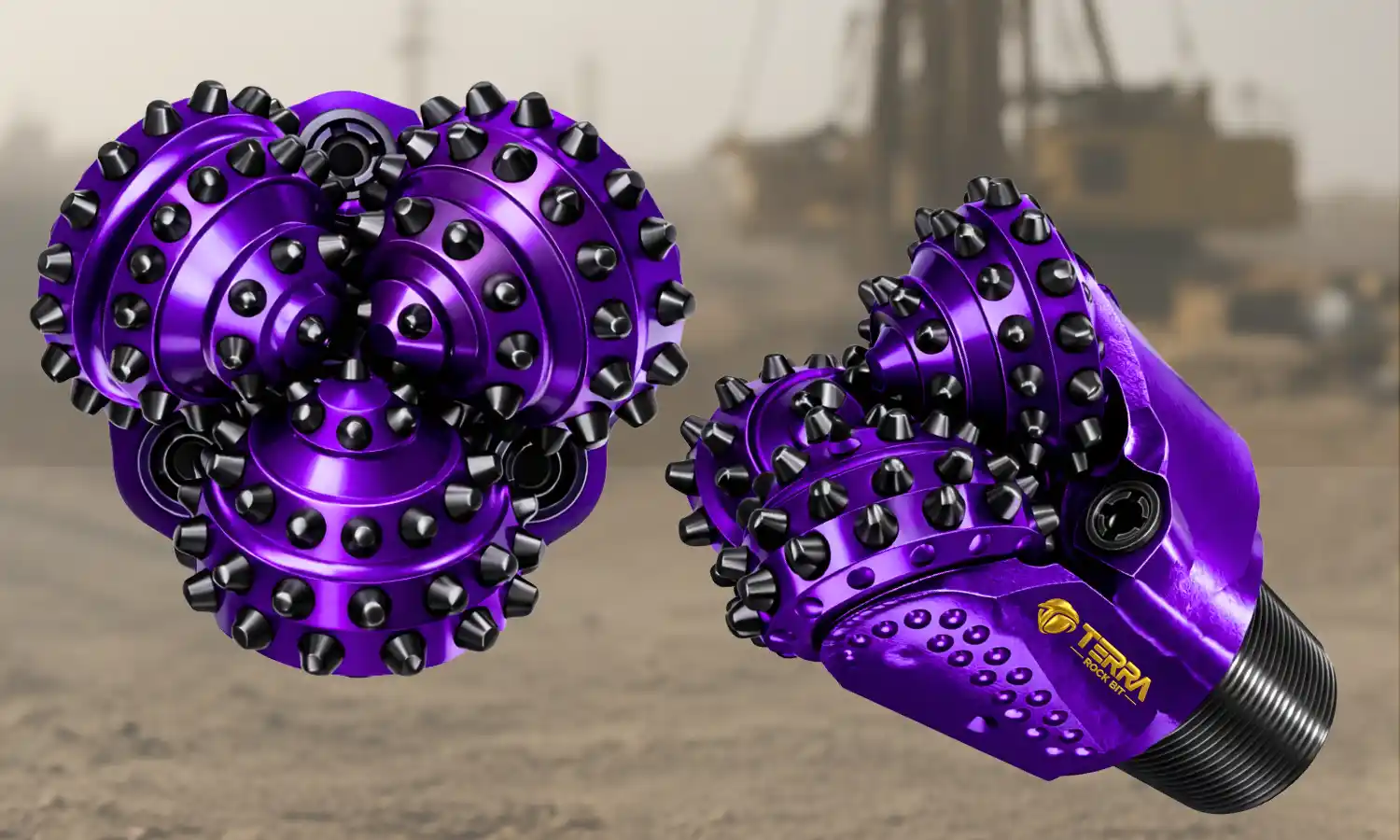 High-performance TERRA tricone drill bit with carbide teeth for hard rock, HDD, and oilfield drilling