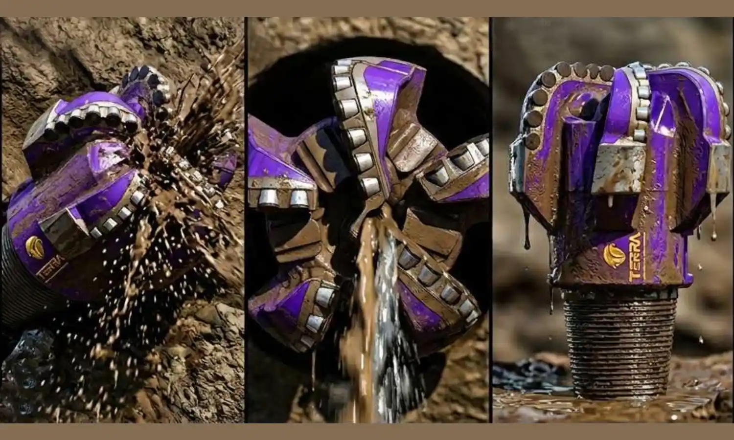 High-performance TERRA tricone drill bit with carbide teeth for hard rock, HDD, and oilfield drilling