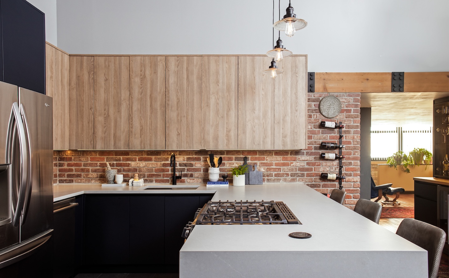 A custom Chicago loft kitchen after a Wood Contracting remodel