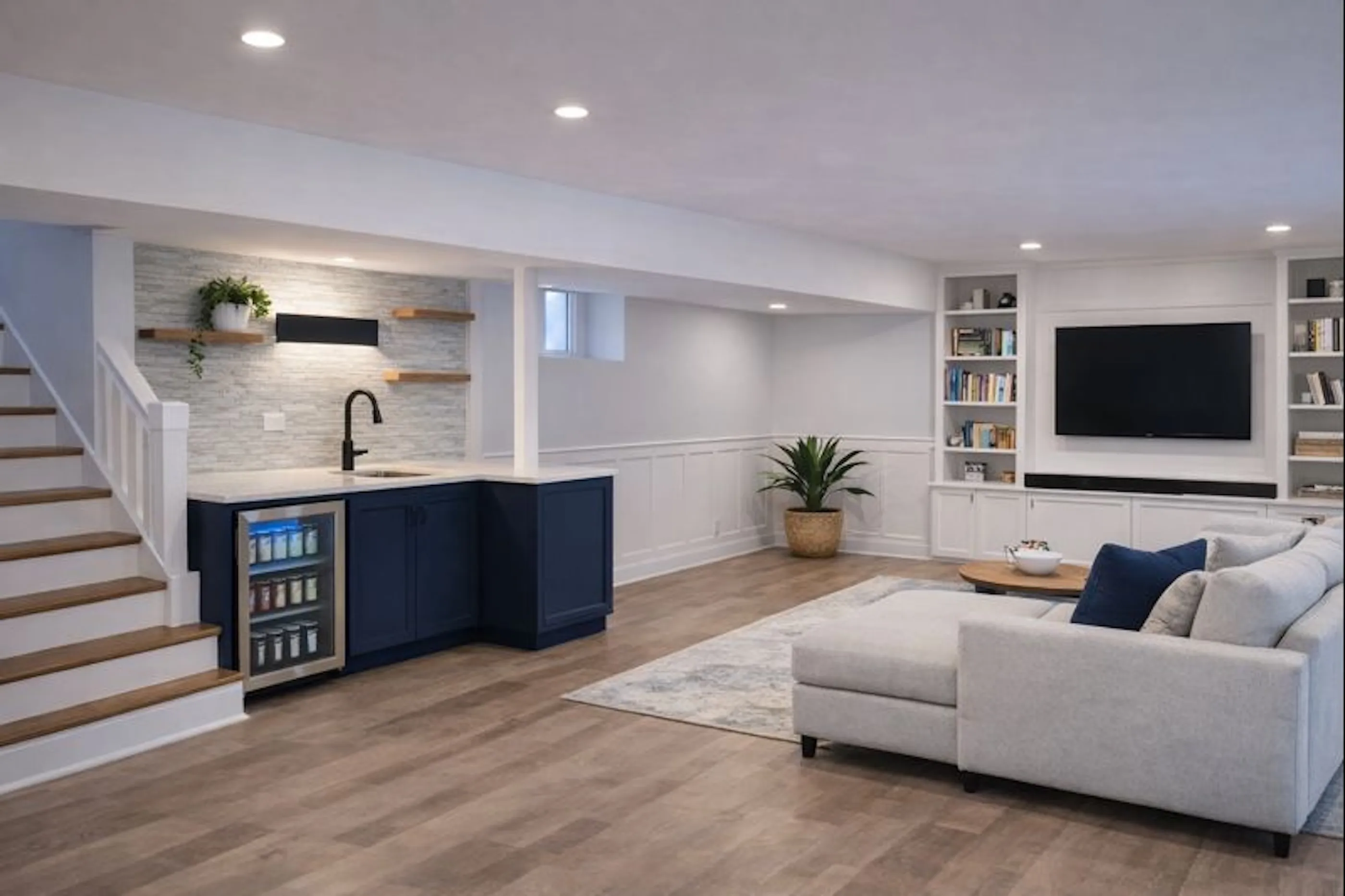Lincoln Park Basement Finishing by Wood Contracting