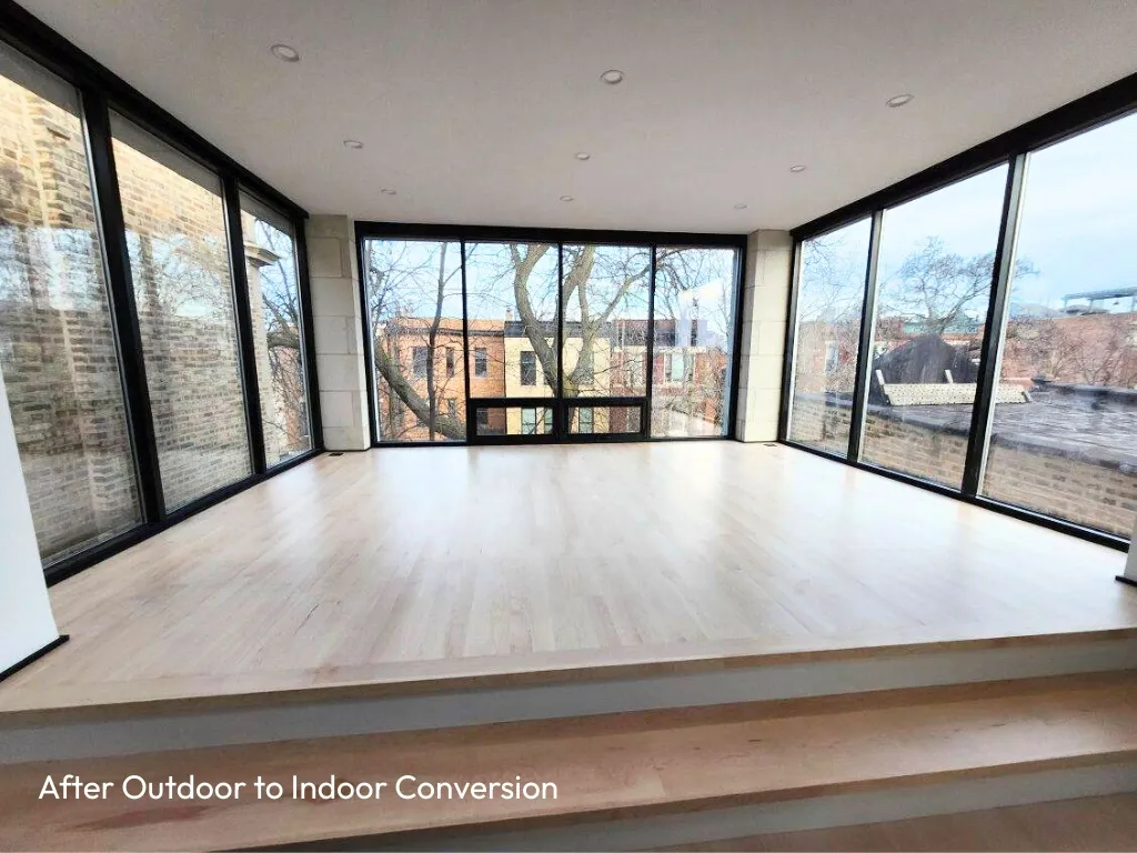 Logan Square outdoor to indoor conversion after photos