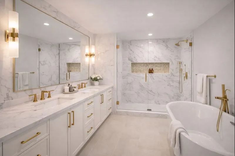 Bright and clean bathroom remodel in Chicago