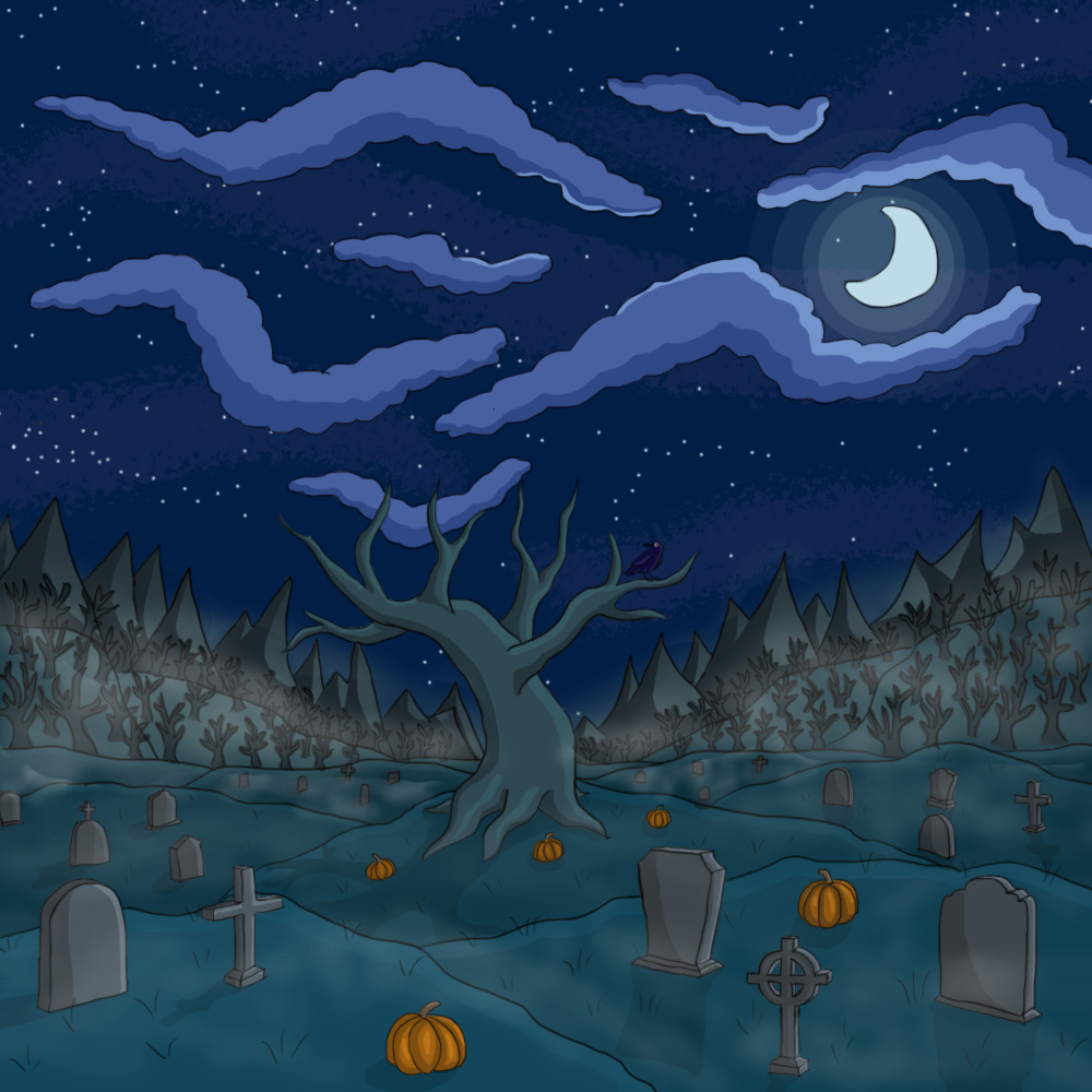 Illustration of a fantasy landscape.