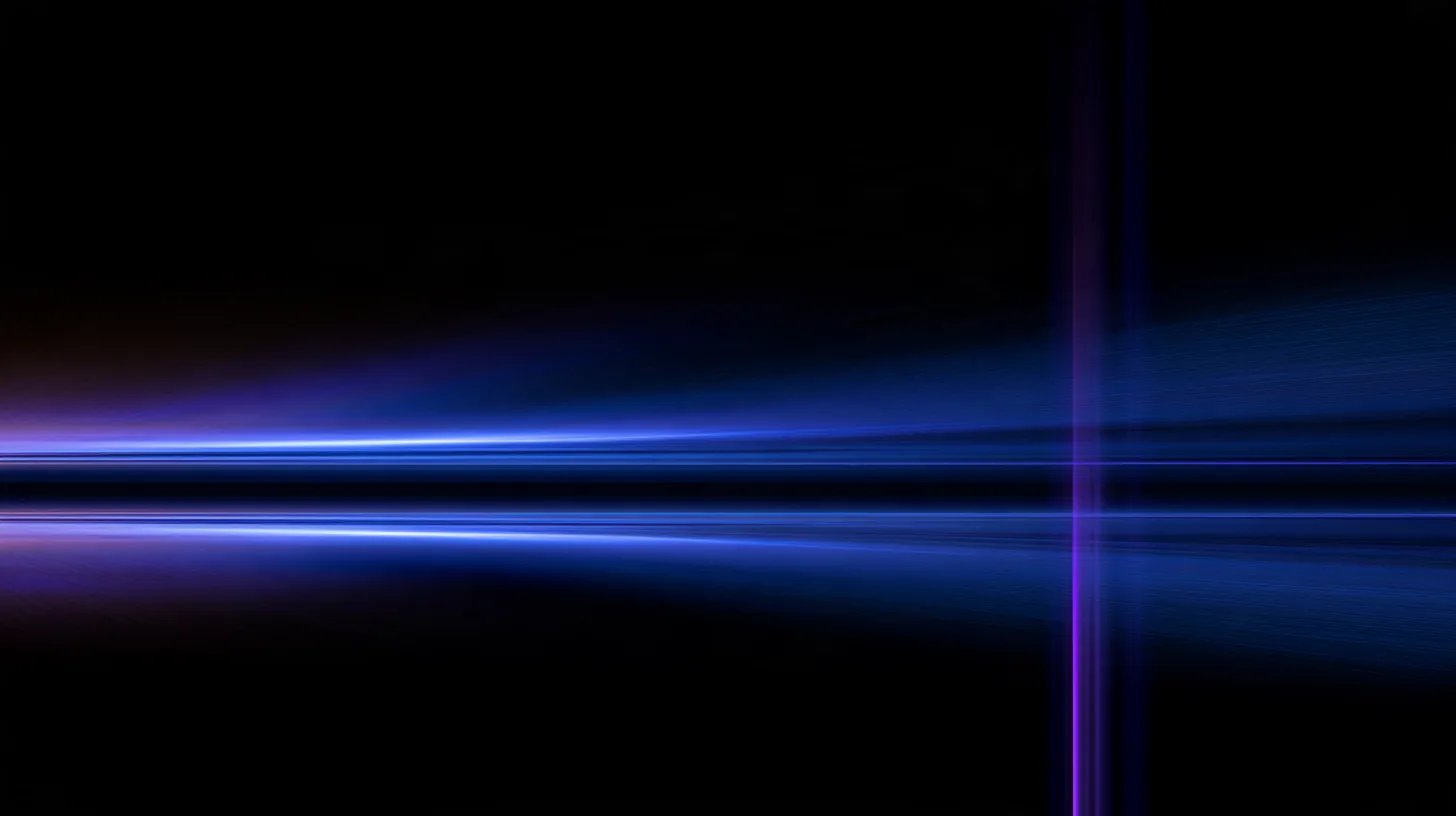 Abstract blue light channel crossed by a thin violet gate line